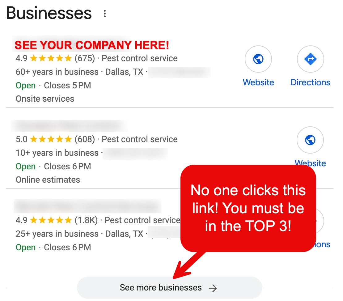 Google Map Pack - Local Ranking and SEO for Pest Control Companies - Get Ranked in Google Maps - Marketing for Pest Control